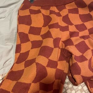 Dressed in LALA- Rare find- Orange and Red Knit Stretchy Checkered Pants